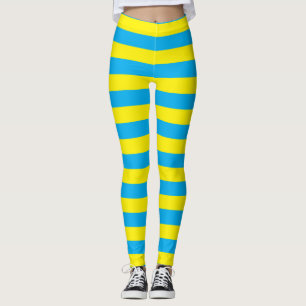 Leggings Rayures horizontales bleues et jaunes