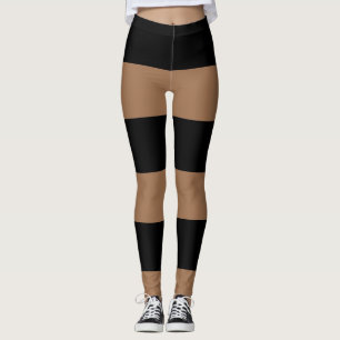 Leggings Rayures horizontales noir et motif rayé Brown