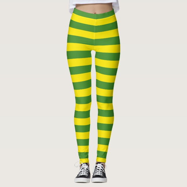 Leggings Rayures jaune et verte (Devant)