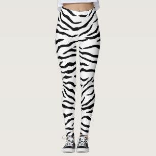 Leggings Rayures noires et blanches de tigre