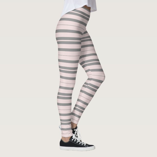 Leggings rayures rose et gris (Droite)