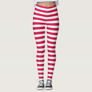 Leggings Rayures rouges et blanches