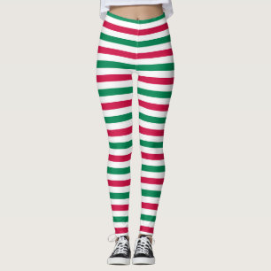 Leggings Rayures rouges et vertes