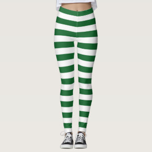 Leggings Rayures vertes et blanches