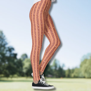 Leggings Rayures verticales de style pailleté orange mangue