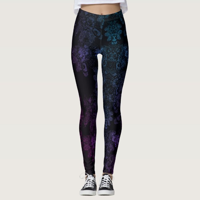 Leggings Ré-faireChoses Sauvages Shimmery BluPurple Asymétr (Devant)