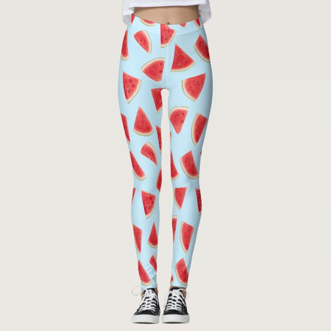Leggings Realistic Watermelon Slice Summer Pattern (Devant)