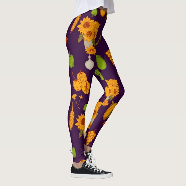 Leggings Récolte D'Automne Végétgie Et Fruits Sains (Droite)
