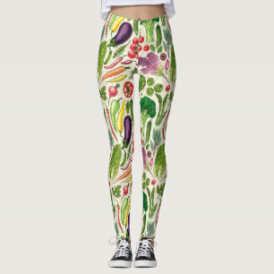 Leggings Récolte de légumes et d'herbes sur le blanc