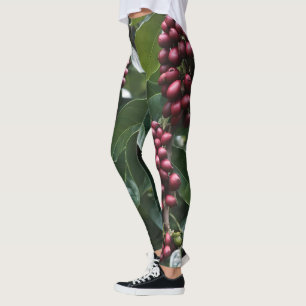 Leggings **"Récolte en fleur : haricots à café sur l'arbre"