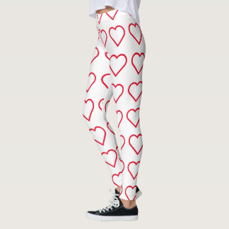 Leggings Red Black cool Modern Chic hipster collages d'art