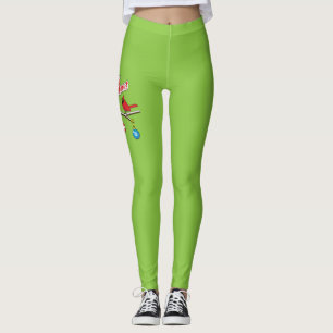 Leggings Red Cardinal on Christmas
