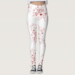 Leggings Red Hearts