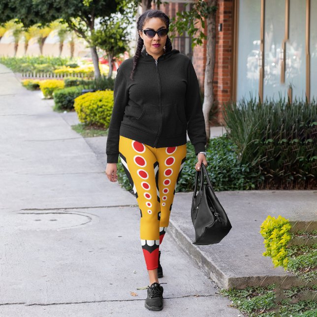Leggings Red Orange Tiki (Créateur téléchargé)