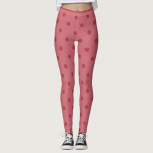 Leggings Red Polka