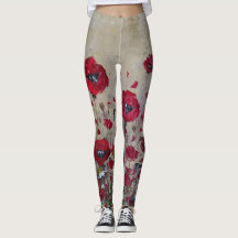 Leggings Red Poppies
