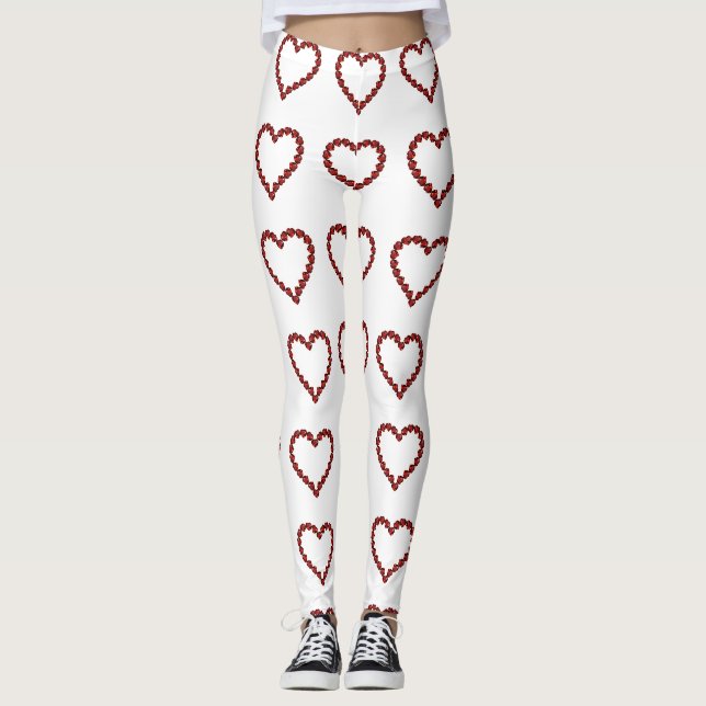 Leggings Red Ruby Gemstone Heart (Devant)