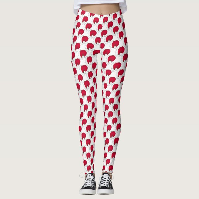 Leggings Red Secret Santa Claus Casquette Noël (Devant)