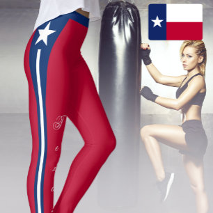 Leggings Red Texas fashion leggings, Texas Flag /sports