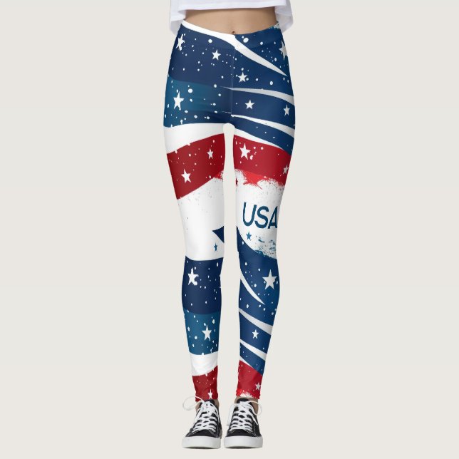 Leggings Red White et Blue USA (Devant)