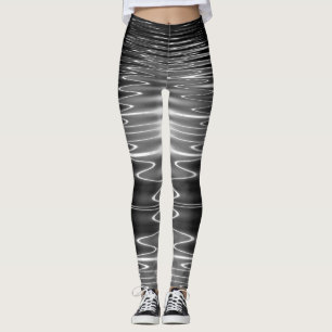 Leggings Réflexions de Tron sur l'eau noire avide numériq