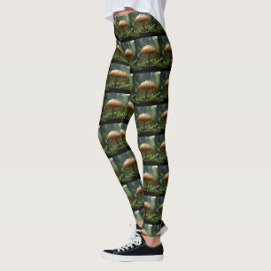 Leggings Refuge Rainy Day : Frogs Shelter Sous Champignons