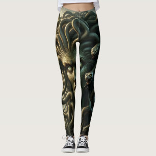 Leggings Regard de Méduse Tête de Mort aux Serpents