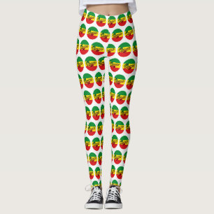 Leggings Reggae Musique avec couleurs du drapeau reggae