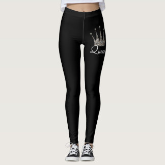 Leggings Reine argentée noire de parties scintillantes