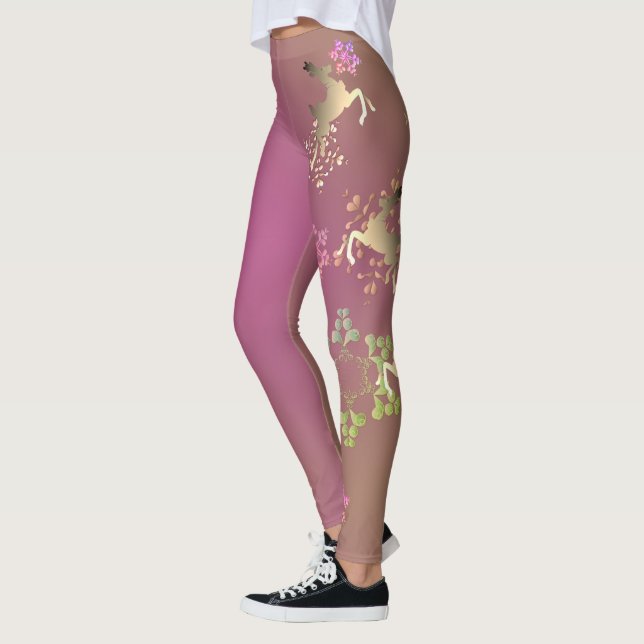 Leggings Rennes et flocons de neige Jambes violettes (Gauche)