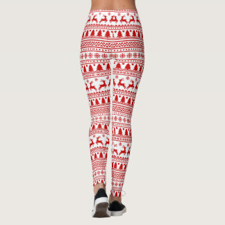 Leggings Rennes Rouges de Noël Flocons de Neige Amusants Sc