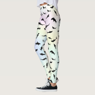 Leggings requin-taupe gris sur pente Arc-en-ciel