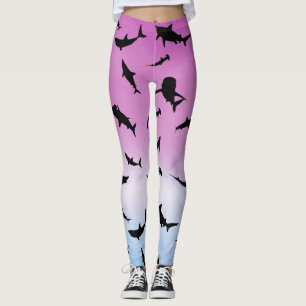 Leggings requin-taupe gris sur pente Arc-en-ciel
