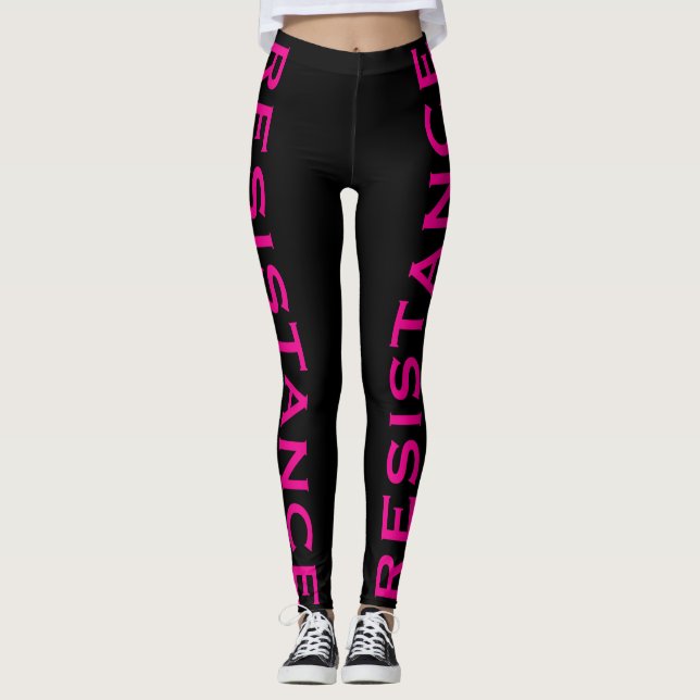 Leggings Résistance rose noir (Devant)