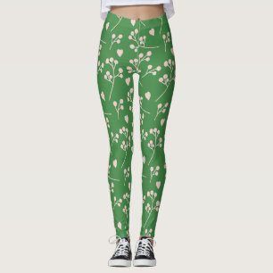 Leggings Ressort, Motif feuille de fleurs