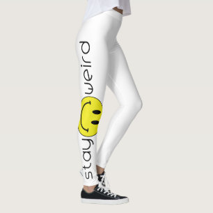 Leggings Restez bizarre avec le visage de Smilie