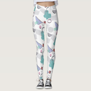 Leggings Retro 80s 90s Imprimerie géométrique Femmes Lég