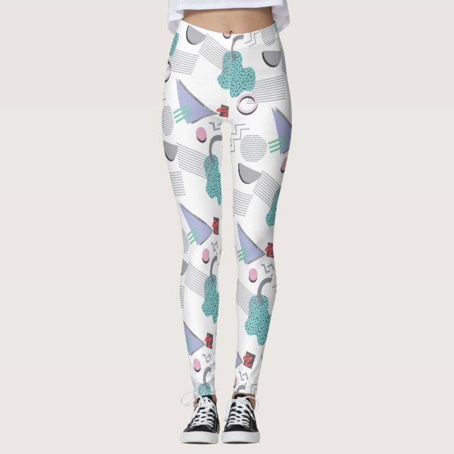 Leggings Retro 80s 90s Imprimerie géométrique Femmes Légend (Devant)