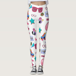Leggings Retro black 80s Costume Vibrant culture pop