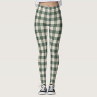 Retro Buffalo Plaid Tartan Motif Forest Green   