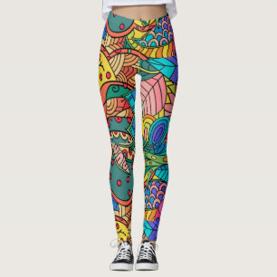 Leggings Retro coloré des années 1960, psychiatrique
