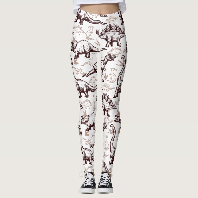 Leggings Rétro copie de dinosaure (Devant)