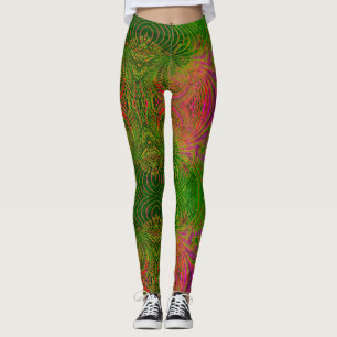 Leggings Retro Funky Psychedelic Motif Leging