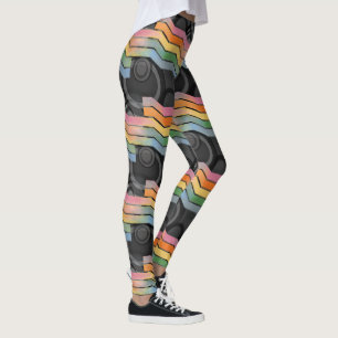 Leggings Retro Future Disco Rainbow Stripe
