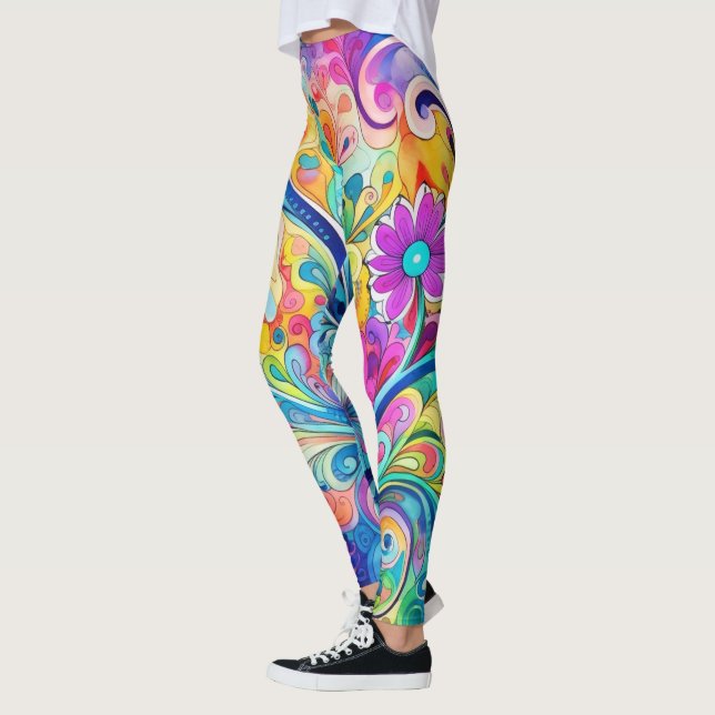 Leggings Rétro Hippsychedelique 70s 60s Hip (Gauche)