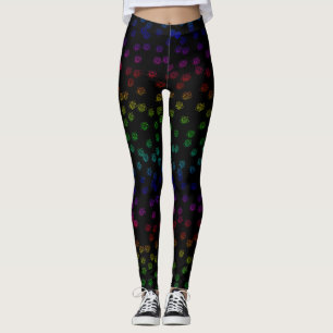 Leggings Retro les années 70 Pastel Arc-en-ciel imprimé sur