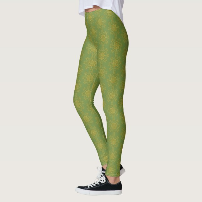 Leggings rétro Mandala Avocado (Gauche)