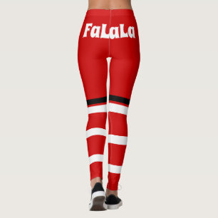 Leggings Rétro Noël Rouge Blanc Fa La La La