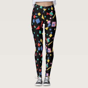 Leggings Rétros formes géométriques d'art de bruit 80s
