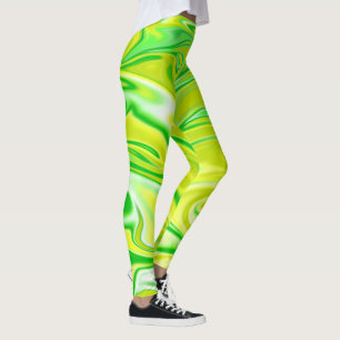 Leggings "Rêve minty : Les perles douces du marbre vert"